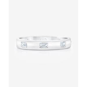 Bague d'éternité en diamant cultivé en laboratoire certifié GIA/IGI en or 10 carats Bague de mariage/de fiançailles en diamant taille émeraude Bague de mariage en or blanc - Product Image 4