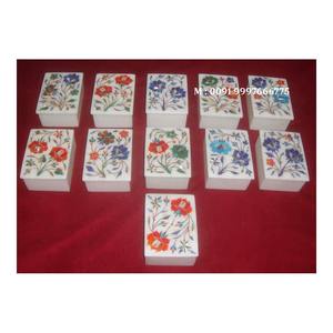 Bulk Quantity Of Handmade Exclusive Pure White Marble <b>Material</b> Made With Inlaid Design Dry Rose Leaf <b>Storage</b> <b>Box</b> For Gifts - Product Image 1