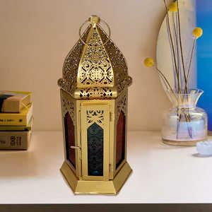 Indoor Hot Moroccan <b>Lantern</b> Candle Holder for Home Use Decorative Table Decor Lighting Decor Golden Morroco <b>Lantern</b> - Product Image 2