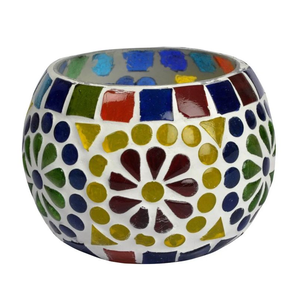 Porte-bougie en verre personnalisé multicolore, ajout luxueux, bougeoirs en mosaïque de haute qualité, meilleure finition Votive - Product Image 2