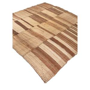 พรมขนสัตว์ทอมือลายทางสีเบจและสีน้ำตาล รุ่น Nayaab สำหรับตกแต่งบ้าน ห้องโถง ห้องนั่งเล่น-Paem-445 พรมข้างเตียง - Product Image 2