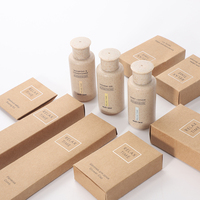 Kit d'articles de toilette jetables pour chambres d'hôtes de stations de ski, ensemble de boîtes en papier kraft biodégradable, trousse de toilette pour hôtel