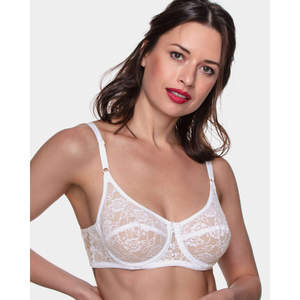 Soutien-gorge en dentelle sexy et romantique pour femme, sans armatures, réglable, respirant, motif uni, rembourrage, logo, bonnet en polyamide - Product Image 1