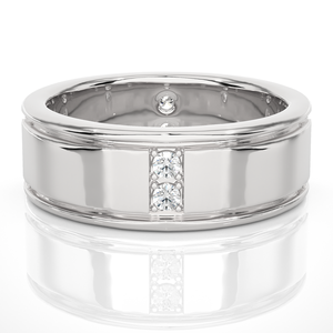 Alliance de mariage en moissanite de 0,50 ct avec sertissage à bisel en or jaune - Product Image 5