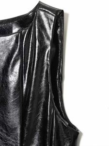 Chaleco de Punto Minimalista de Moda de Invierno Estilo Europeo y Estadounidense, Top sin Mangas Ajustado con Cinturón de Cuero Genuino para Mujer - Product Image 2