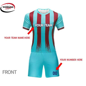 Conjunto de camiseta de fútbol de malla de poliéster unisex personalizado, ropa de adulto para hombre, logotipo del equipo, sublimado, corte automatizado, servicio OEM disponible - Product Image 3