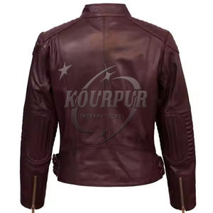 2025 nueva moda mujer rojo marrón Reversible chaqueta de piel sintética 100% PU Logotipo de piel de oveja en la parte delantera Otoño Invierno estilo - Product Image 4
