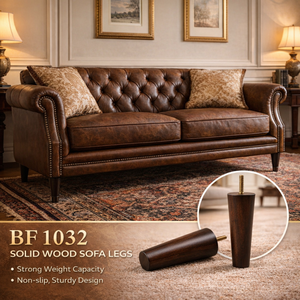 Pieds de canapé ronds en bois massif, pieds de meubles en bois intemporels pour canapé, chaise, lit, armoire - Product Image 1