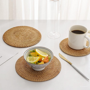 Eco-Friendly Natural Ratan Rattan Woven Dining Table Center Place Mat Flower <b>Placemats</b> Wholesale Viet Nam Crafted <b>Wicker</b> Woven - Product Image 2