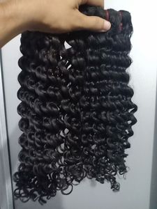 <b>Top</b> Grade Black Virgin Unprocessed Indian Hair Extensions Raw Natural Cuticle Aligned Kinky Hair Bundle for Women - Product Image 1