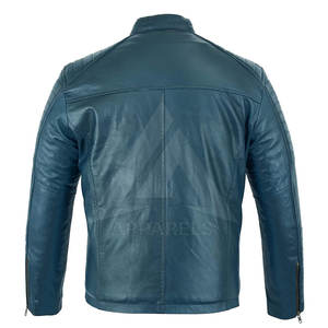 Meilleures vestes en cuir de haute qualité pour hommes Veste à fermeture éclair Col montant dans toutes les couleurs Tailles Vestes en cuir pour hommes - Product Image 3