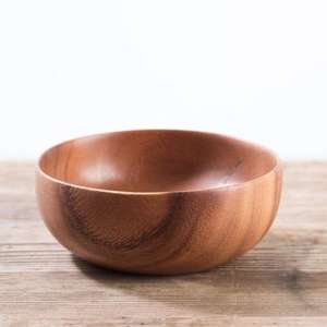 ชามไม้ทำด้วยมือสำหรับอาหารเย็น100% ชามเสิร์ฟขนาดใหญ่เคลือบกันน้ำภาชนะใส่สลัดผลไม้ชามตกแต่งหรูหรา - Product Image 4