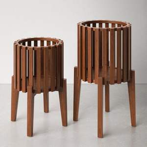 100% jardinières en bois naturel utilisation de jardinière extérieure et intérieure pour la décoration de la maison et de l'hôtel avec support en métal - Product Image 5