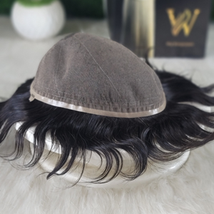 Peluca de cabello humano 100% prediseñada para hombres, tupé de encaje completo con corte de moda para hombres - Product Image 2