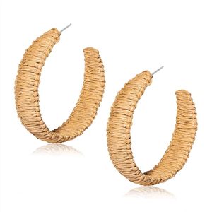 Pendientes de gancho de plata hechos a mano hechos de hierba y ratán Pendientes de estilo bohemio sin alergias para la playa - Product Image 5