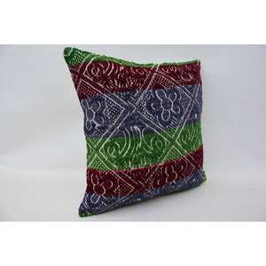 Multicolor 16x16 pulgadas lana Kantha mosaico Paisley Patchwork almohada Vintage tejido con paneles diseño de uva - Product Image 2