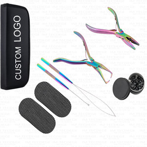 Ensemble d'outils professionnels pour extensions de cheveux, robustes, en acier inoxydable de qualité chirurgicale, pour salons, tous les outils essentiels, micro-anneaux - Product Image 5