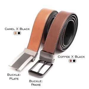 Cinturón Gavin Reversible de Doble Color 2 en 1 para Hombre, Estilo Casual, Cinturón de Cuero Sintético con Hebilla Giratoria de Aleación de Zinc - Product Image 2