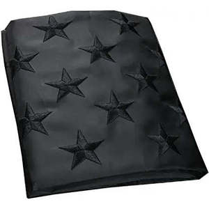 12x18 Inch Black American <b>Flag</b> All-Black Boat US <b>Flag</b> with Embroidered Stars Heavy Duty High Wind Durable Sewn Stripes - Product Image 1