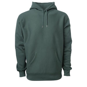 Pull à capuche d'hiver décontracté 100% coton pour hommes, poids lourd, design ajusté, imprimé sur mesure, col à capuche uni à motif solide - Product Image 3