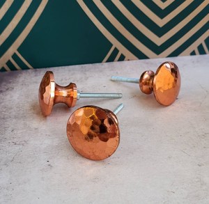 Copper <b>Cupboard</b> Door Handle Hammered Iron Knobs for Home Dresser Door Cabinet Furniture Decorative <b>Kitchen</b> Wardrobe Handle Knobs - Product Image 2