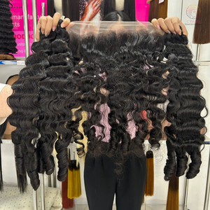 Vente chaude 100% brut vietnamien fantaisie bouclés cheveux humains armure cheveux vierges doux fantaisie bouclés faisceaux de cheveux humains - Product Image 5