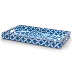 Plateau de service en os Art Déco de luxe avec incrustation naturelle de qualité supérieure pour les occasions spéciales de mariage, Ramadan et Eid - Product Image 3