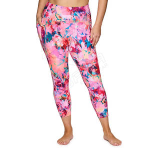 Mallas de verano transpirables personalizadas de alta calidad para mujer con tela de malla elástica de cintura alta - Product Image 1