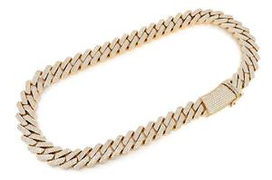 Collar cadena de eslabones con diamantes de oro de 18k para hombre, joyería de estilo Hip Hop, único, cubano, Miami, venta al por mayor, CDJ - Product Image 5