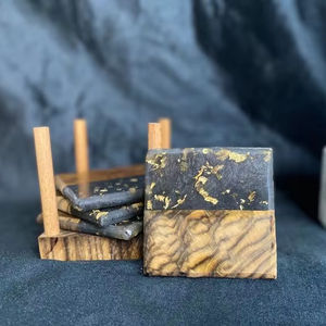 Quality Resin Coasters Set With Ocean Effect Decorative Square Round Epoxy Wood Resin Coaster by Craftsy Home En stock - Product Image 2