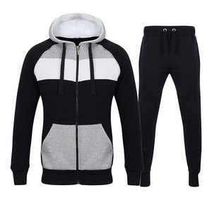 2023 Men fleece casual warm zip up sweatshirts two piece sets <b>zipper</b> <b>jacket</b> & pants outfit men tracksuits - Product Image 2