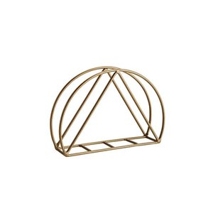 Servilletero con forma de triángulo chapado en oro hecho a mano, moderno Metal, cocina, baño, restaurantes, dormitorio, soporte de granja, cajas de pañuelos - Product Image 2