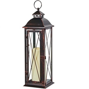 Vintage Promotion Metal <b>Black</b> <b>Lantern</b> With Smooth Finished Wedding Home Indoor Outdoor Garden Decorative <b>Candle</b> Holder - Product Image 2