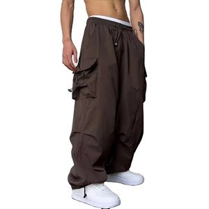 Pantalon cargo décontracté en toile multi-poches personnalisé, streetwear, six poches, pantalon cargo ample pour homme, taille haute, léger, 2026 - Product Image 3
