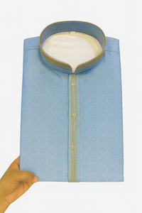 Kurta étnico de algodón estampado para hombres-Cómodo uso diario Traje festivo informal Diseño tradicional elegante Tela sin arrugas - Product Image 4