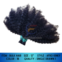 Extensions de cheveux humains vierges Remy 100% indonésiens, qualité supérieure, cuticules alignées, texture afro crépue, pour tissage de cheveux - Vente en gros