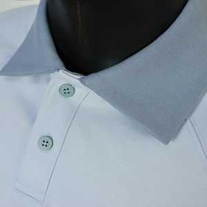 Camisetas Polo de Algodón Azul Cielo Personalizadas de Marca Propia, Estilo Retro de Fútbol, Talla Grande, para Hombre y Mujer - Product Image 4