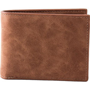 กระเป๋าสตางค์ผู้ชาย,กระเป๋าเงินหนัง PU แบบบางคลาสสิกสีน้ำตาล - Product Image 6