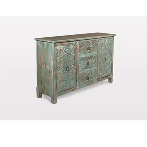 Buffet rustique multifonctionnel vintage à trois portes, conçu pour les espaces d'inspiration pastorale et une maison bien organisée - Product Image 5