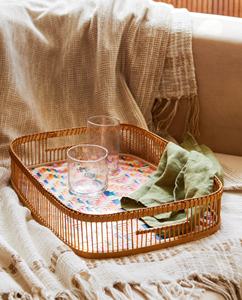 Handmade Food Dining Trays <b>Decor</b> Bamboo Rattan Tray Home Organization Products Home <b>Decor</b> Accent - Product Image 6