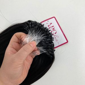 ไมโครลูปคุณภาพสูงผม Remy สีธรรมชาติ 20 นิ้วตรง 100% Remy ด้านบนในการต่อผม - Product Image 6