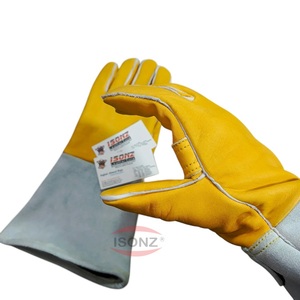 EN388 Premium Quality Durable ISONZ Leather Elc-<b>Cow</b> Hide Welding Gloves 14-inch 1.2mm Thick Heat Resistant Suede Cuff - Product Image 2