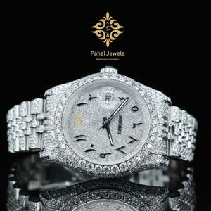 Reloj de Lujo Totalmente Automático con Diamantes Moissanite VVV, Mecanismo Visible con Estilo - Product Image 1