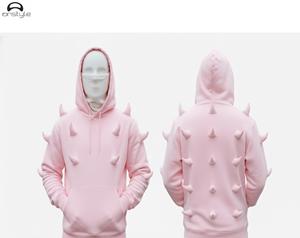 Sweat à capuche masque Hhorn hiver personnalisé unisexe polaire polyester/coton teint uni fabricant de streetwear écologique - Product Image 4