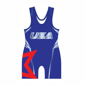 Combinaison de lutte à sublimation personnalisée pour hommes et jeunes, équipement de compétition professionnel, haute performance, séchage rapide, respirant, fermeture à pression, extensible - Product Image 1