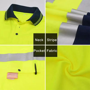 Wholesale Hi Vis Security Work Construction Reflection Safety High Visibility <b>T</b>-<b>shirts</b> Reflective <b>Shirt</b> - Product Image 5