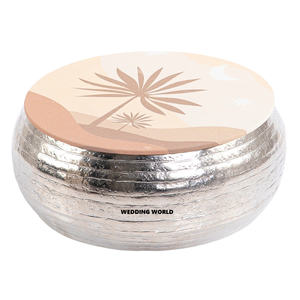 Bol à chocolat en acier inoxydable de forme ronde classique d'aspect de qualité supérieure avec support de couleur pêche nouveau bol à chocolat en métal de luxe fait à la main - Product Image 2