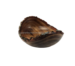 Artículo decorativo hecho a mano para el hogar, utensilio de alta calidad para servir ensalada, nuevo diseño 2025, ensaladera de madera de acacia Natural superventas - Product Image 1