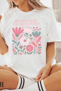 T-shirt graphique floral personnalisé pour femmes, impression premium, fabricant de vêtements OEM ODM, fournisseur de chemises en coton en gros au Vietnam - Product Image 2