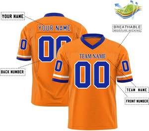 Jerseys de fútbol americano personalizables, malla de poliéster de secado rápido con mangas cortas, rayas, nombre, números, logotipo, impresión por sublimación - Product Image 4